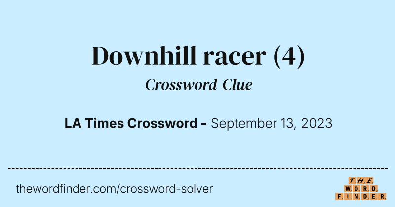 Downhill racer crossword clue image