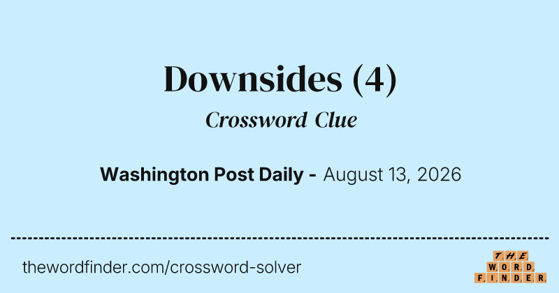 Downsides crossword clue image