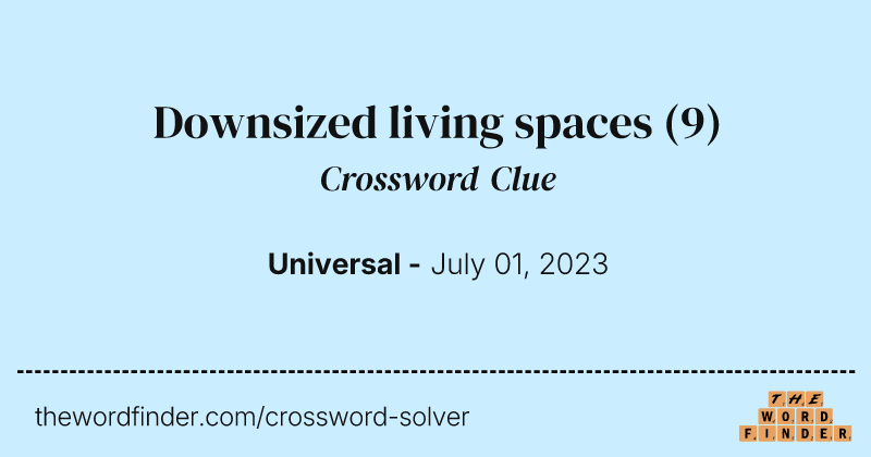 Downsized living spaces crossword clue image