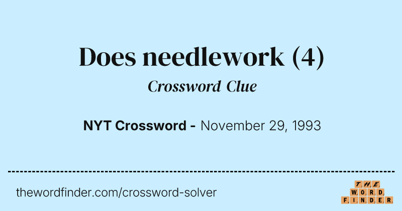 Does needlework crossword clue image