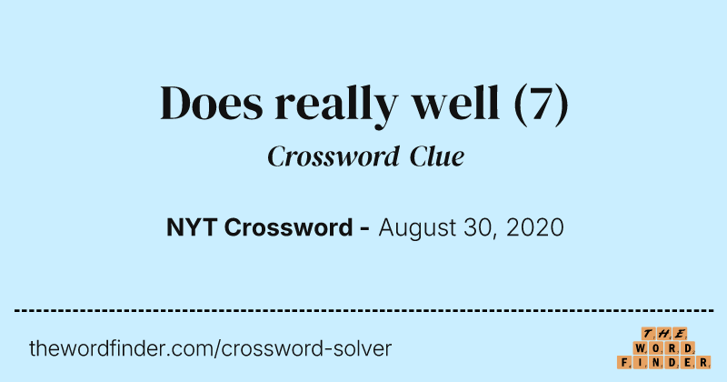 Does really well crossword clue image