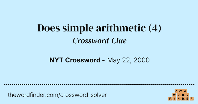 Does simple arithmetic crossword clue image