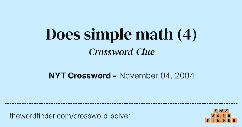 Does simple math crossword clue image