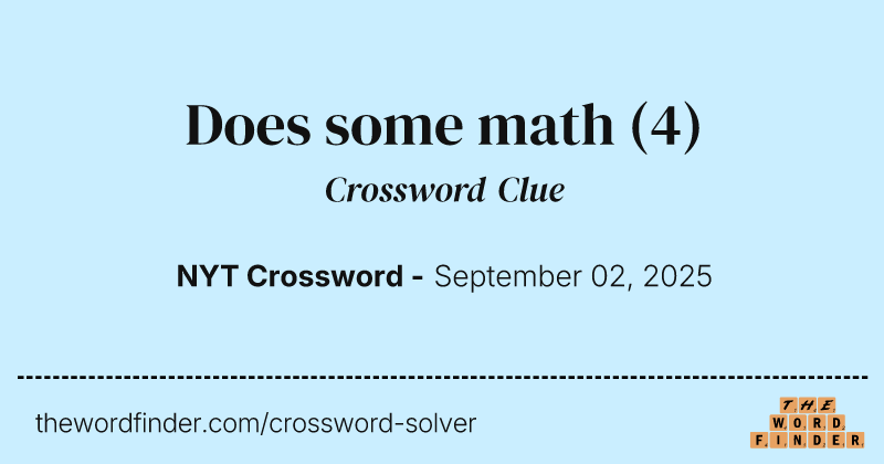 Does some math crossword clue image