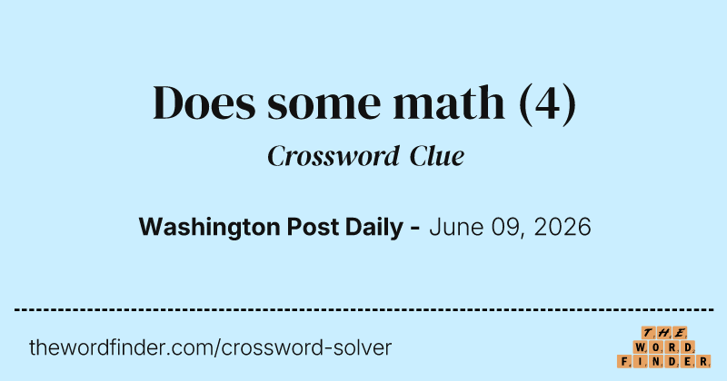 Does some math crossword clue image