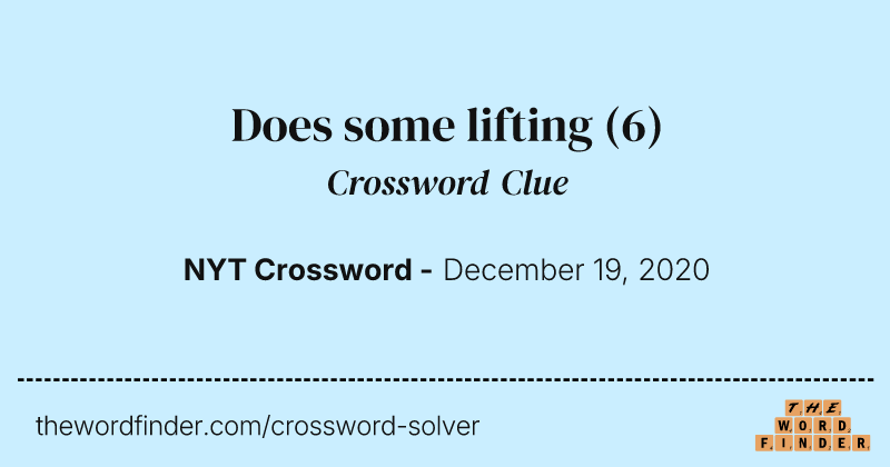 Does some lifting crossword clue image