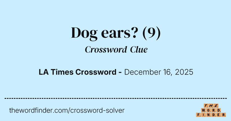 Dog ears? crossword clue image