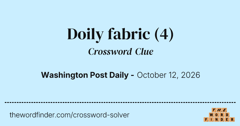 Doily fabric crossword clue image