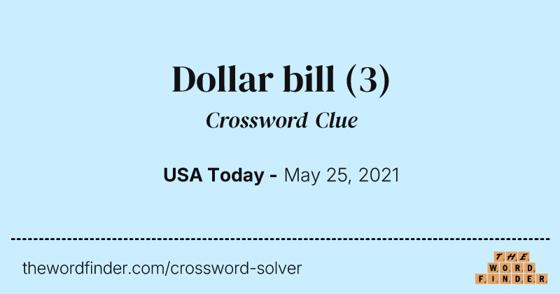 Dollar bill crossword clue image