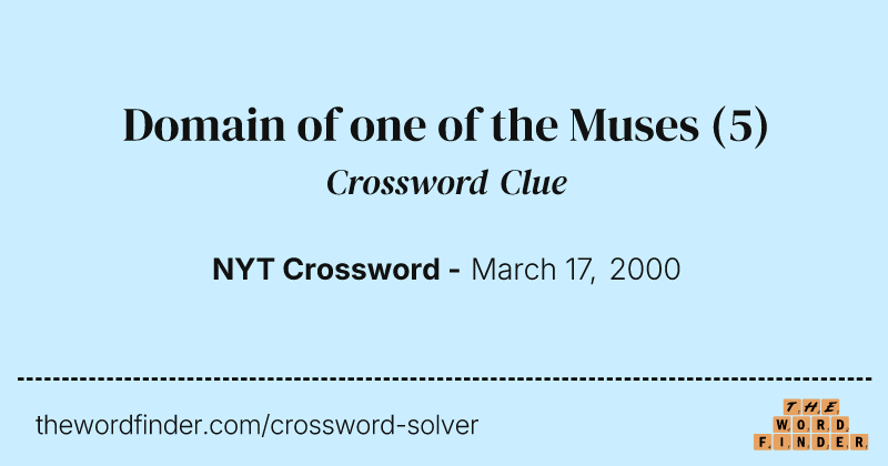 Domain of one of the Muses crossword clue image