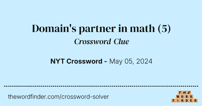 Domain's partner in math crossword clue image