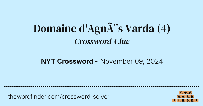 Domaine d'Agnès Varda crossword clue image