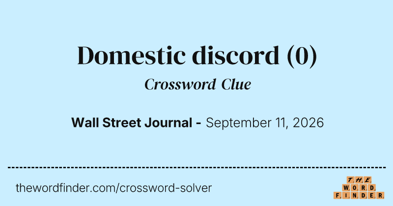 Domestic discord crossword clue image