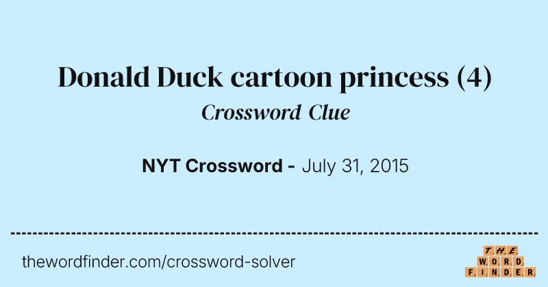 Donald Duck cartoon princess crossword clue image