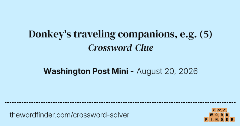 Donkey's traveling companions, e.g. crossword clue image