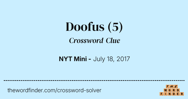 Doofus crossword clue image