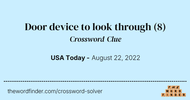 Door device to look through crossword clue image