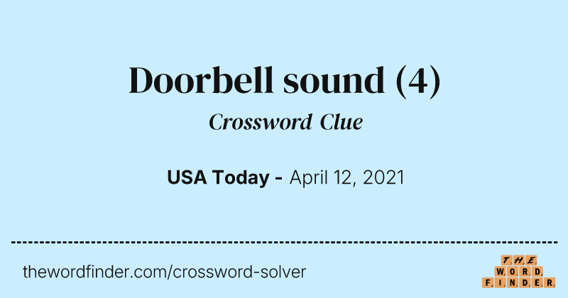 Doorbell sound crossword clue image