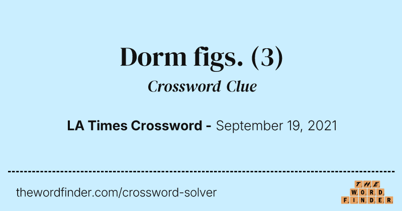 Dorm figs. crossword clue image