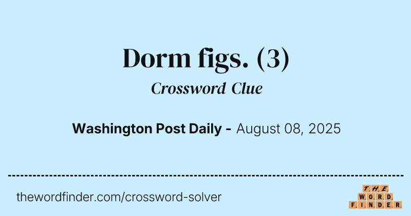 Dorm figs. crossword clue image