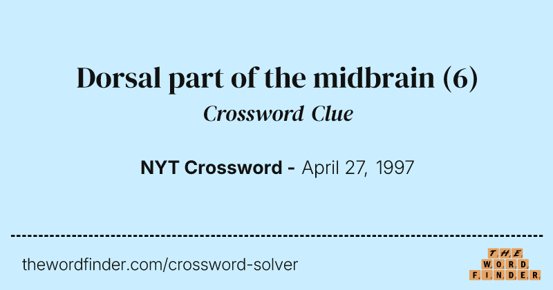 Dorsal part of the midbrain crossword clue image