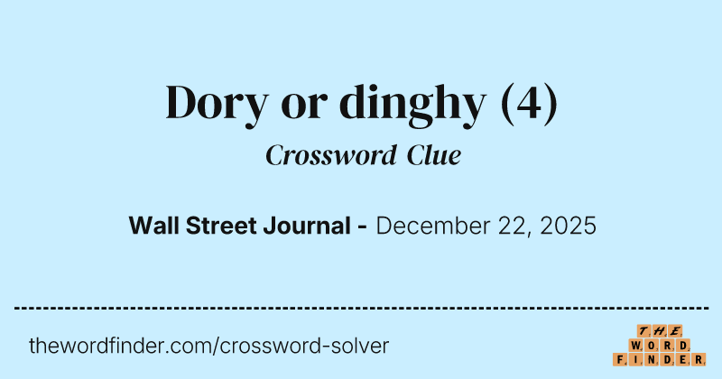 Dory or dinghy crossword clue image