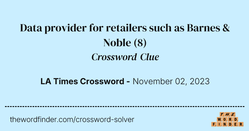 Data provider for retailers such as Barnes & Noble crossword clue image