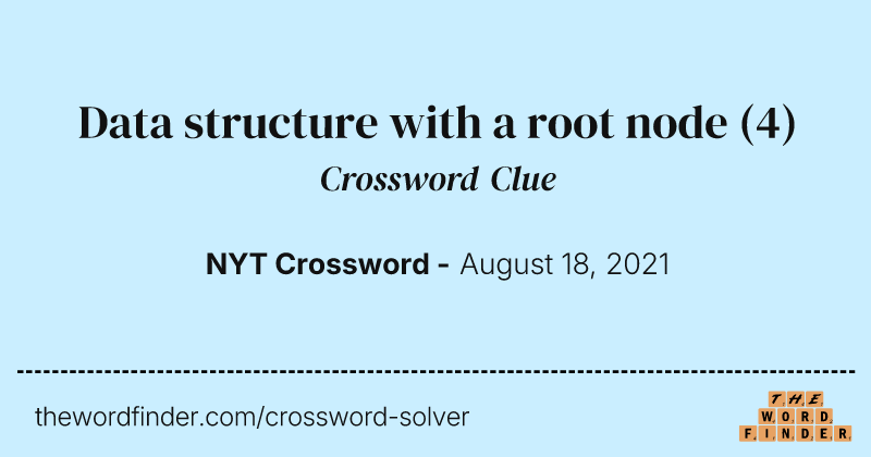 Data structure with a root node crossword clue image
