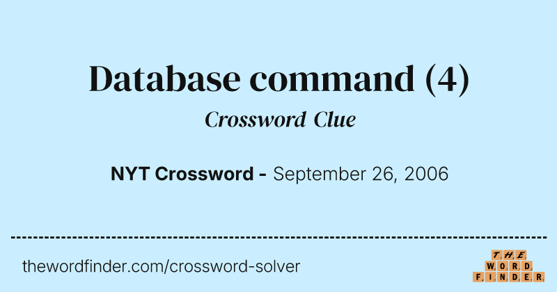 Database command crossword clue image