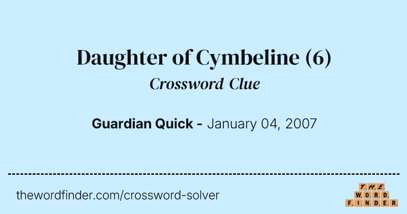Daughter of Cymbeline crossword clue image
