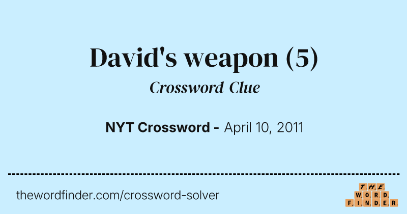 David's weapon crossword clue image