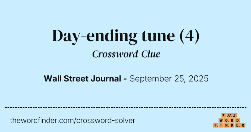 Day-ending tune crossword clue image