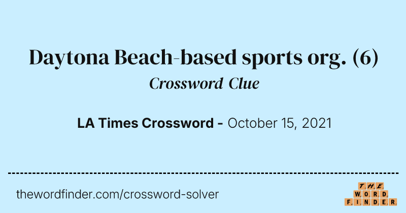 Daytona Beach-based sports org. crossword clue image
