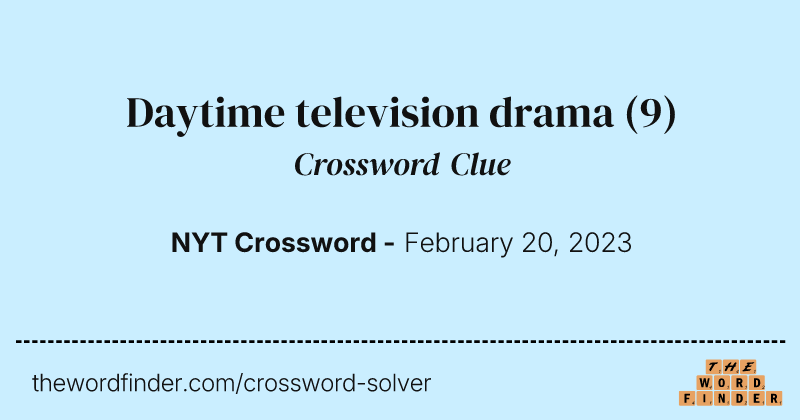 Daytime television drama crossword clue image