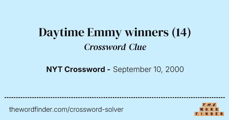 Daytime Emmy winners crossword clue image