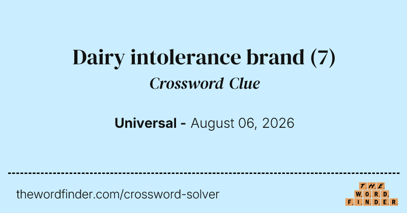 Dairy intolerance brand crossword clue image