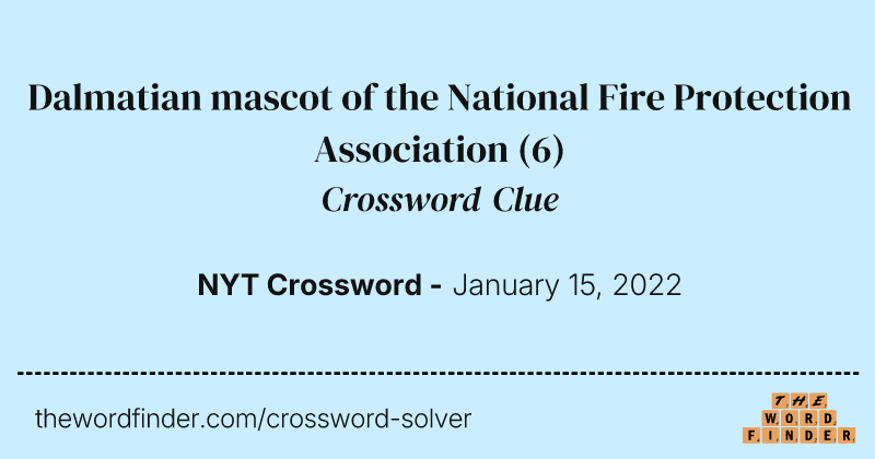 Dalmatian mascot of the National Fire Protection Association crossword clue image