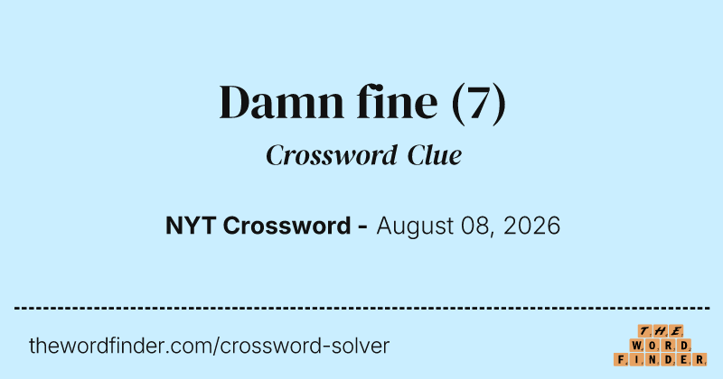 Damn fine crossword clue image