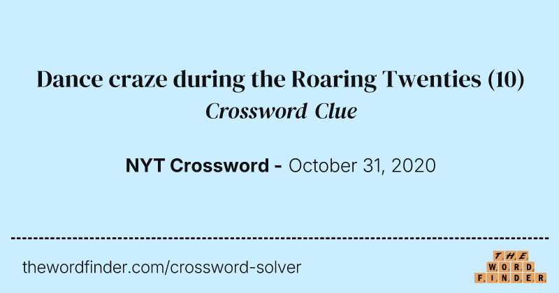 Dance craze during the Roaring Twenties crossword clue image