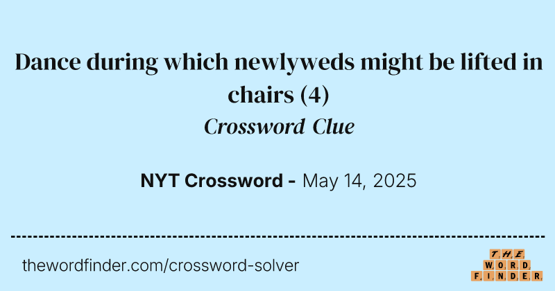 Dance during which newlyweds might be lifted in chairs crossword clue image