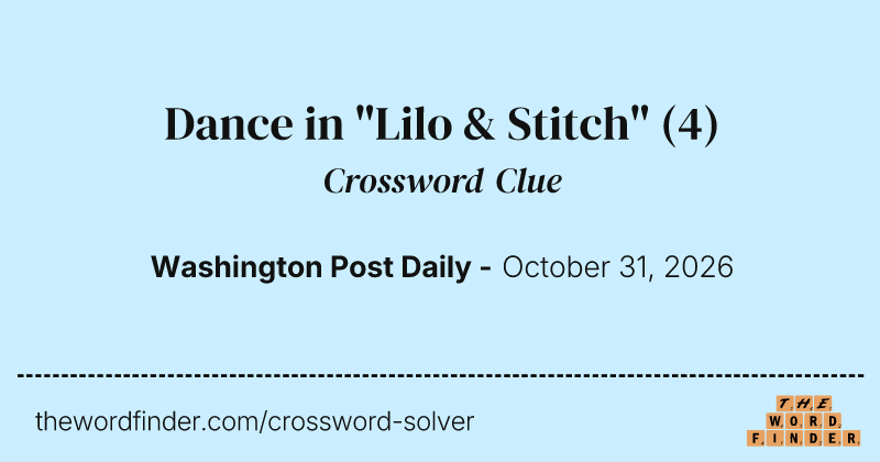 Dance in "Lilo & Stitch" crossword clue image