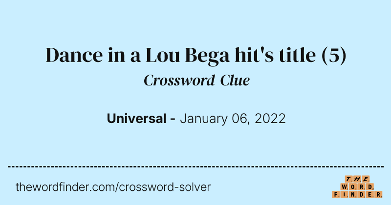 Dance in a Lou Bega hit's title crossword clue image