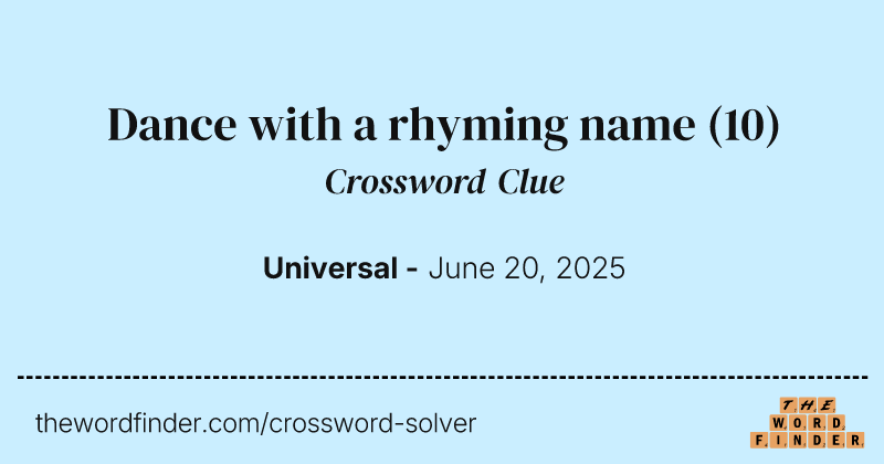 Dance with a rhyming name crossword clue image