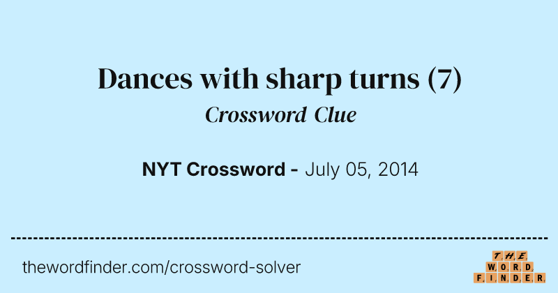 Dances with sharp turns crossword clue image