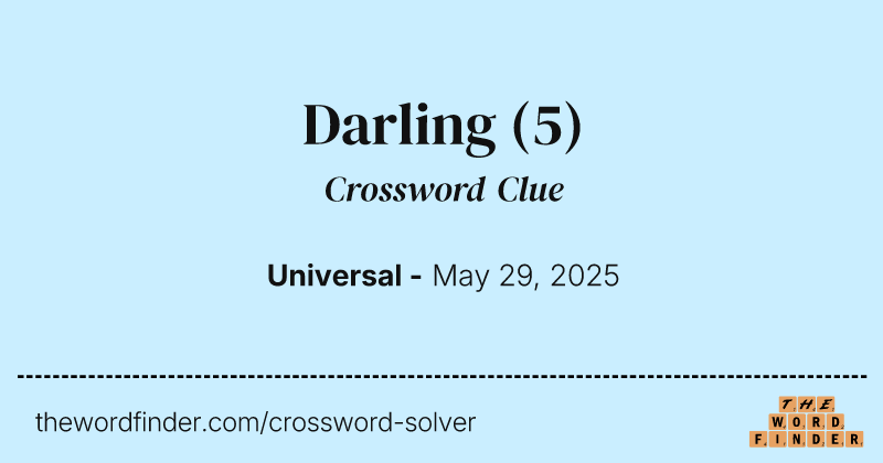 Darling crossword clue image