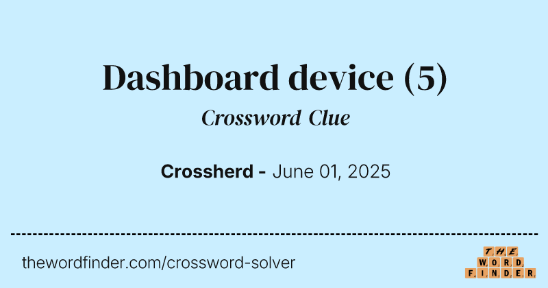 Dashboard device crossword clue image