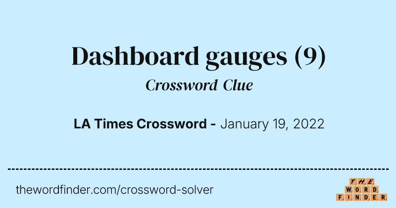Dashboard gauges crossword clue image