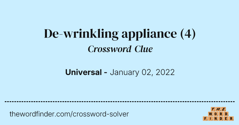 De-wrinkling appliance crossword clue image
