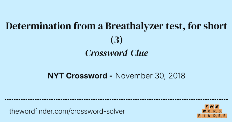 Determination from a Breathalyzer test, for short crossword clue image