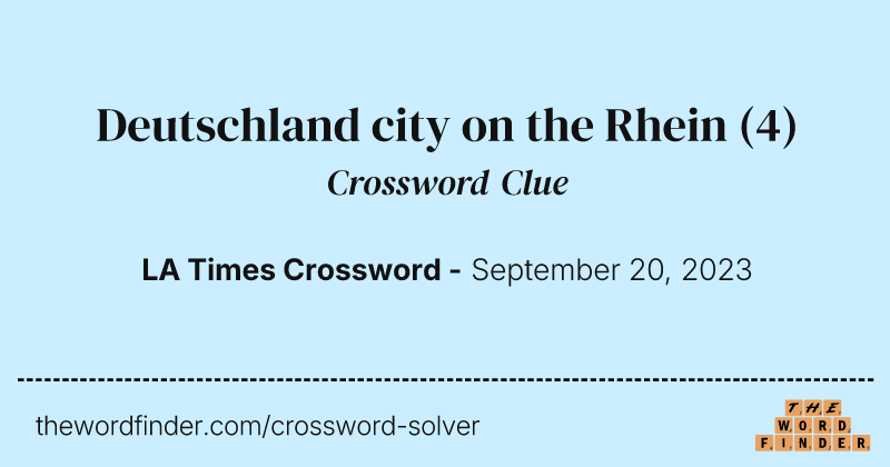 Deutschland city on the Rhein crossword clue image